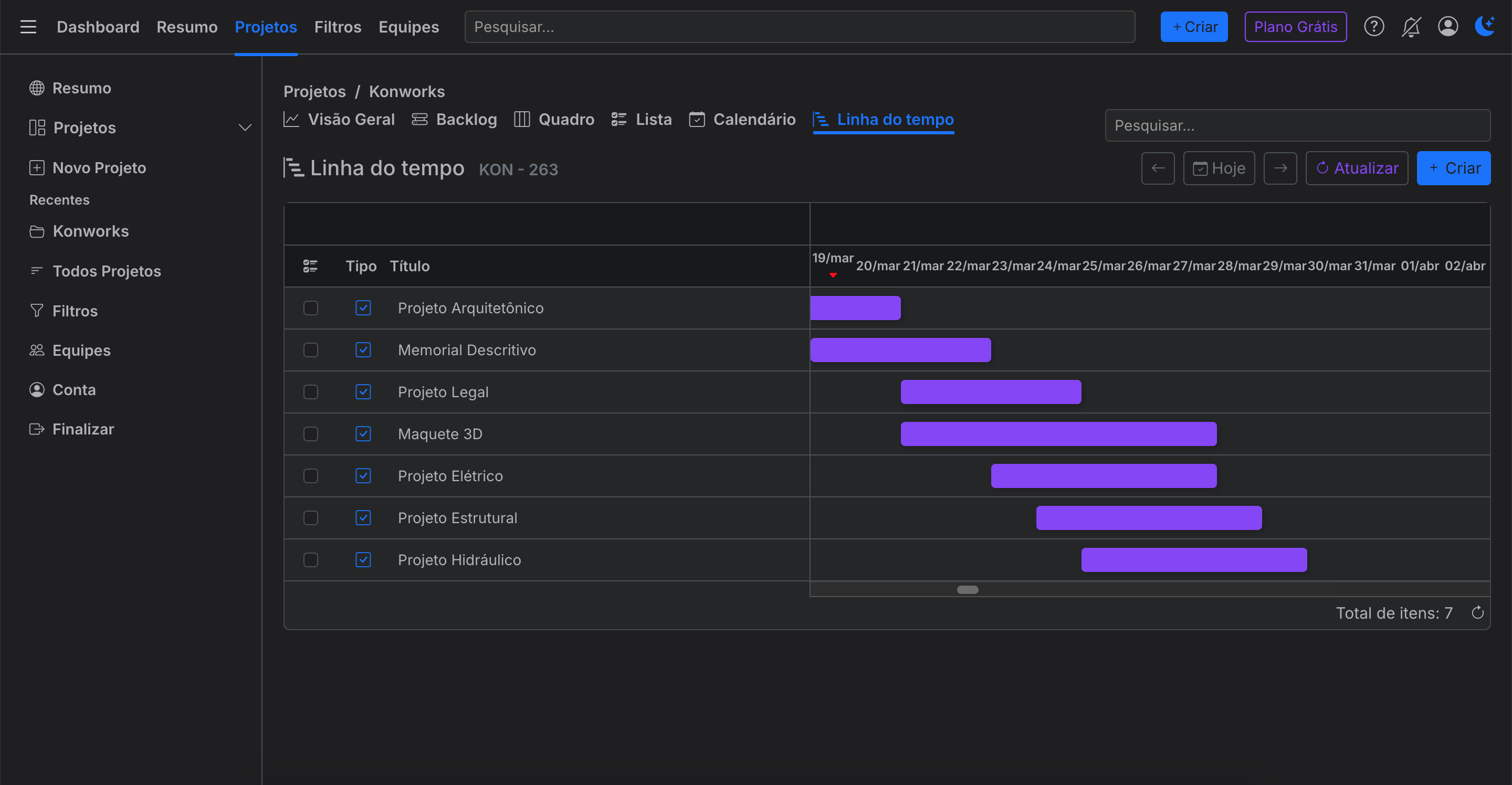 Linha do Tempo - Konworks